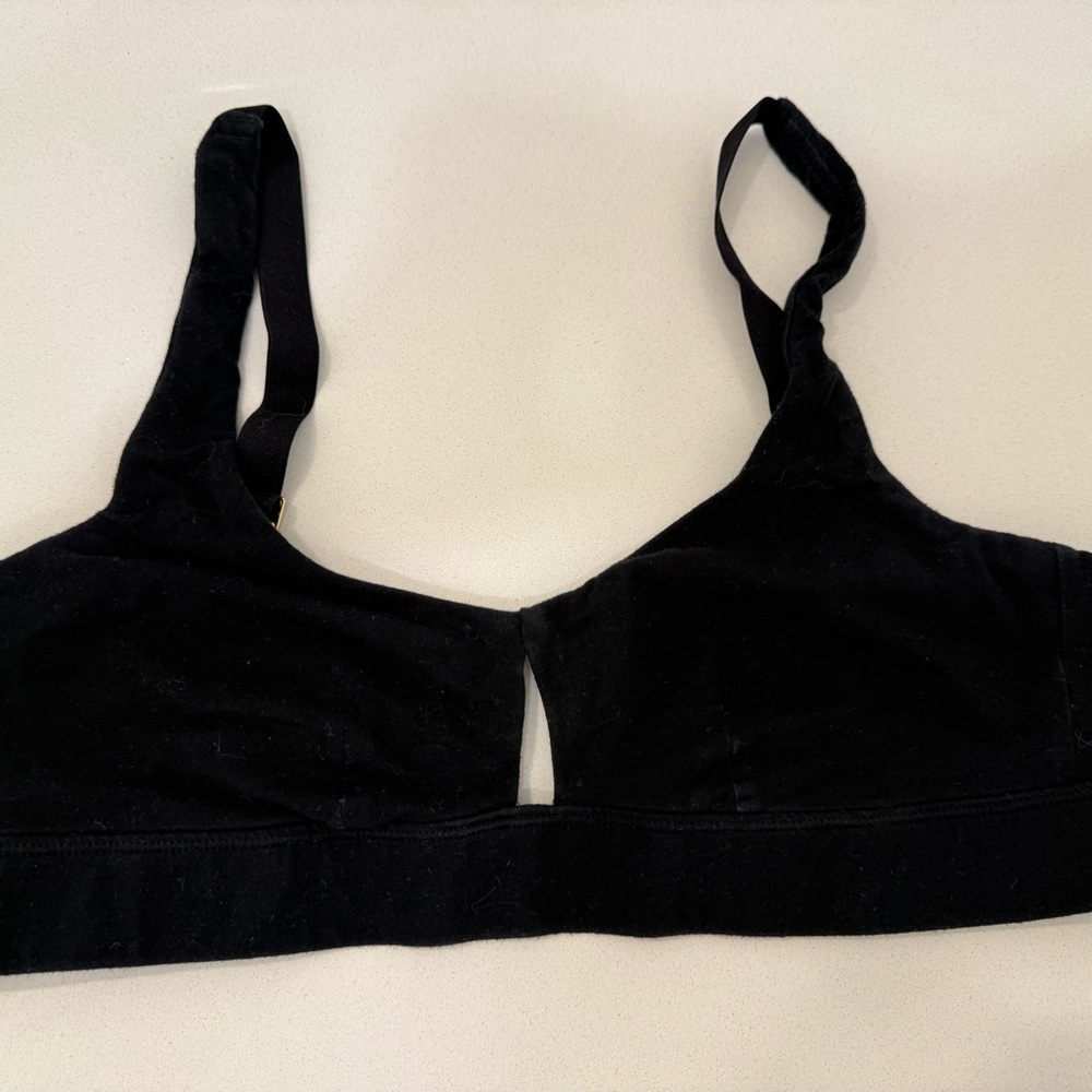 Knickey Organic Cotton Black Women's Bra, XL